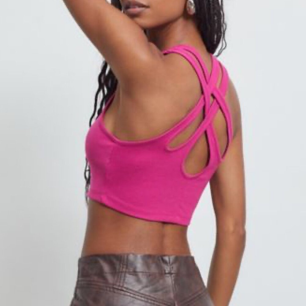 Urban Outfitters Elise Lattice Cropped Top